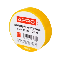 Ізолююча стрічка APRO 0.14х17 мм 20 м Жовта www.bd.in.ua Безпечний Дім